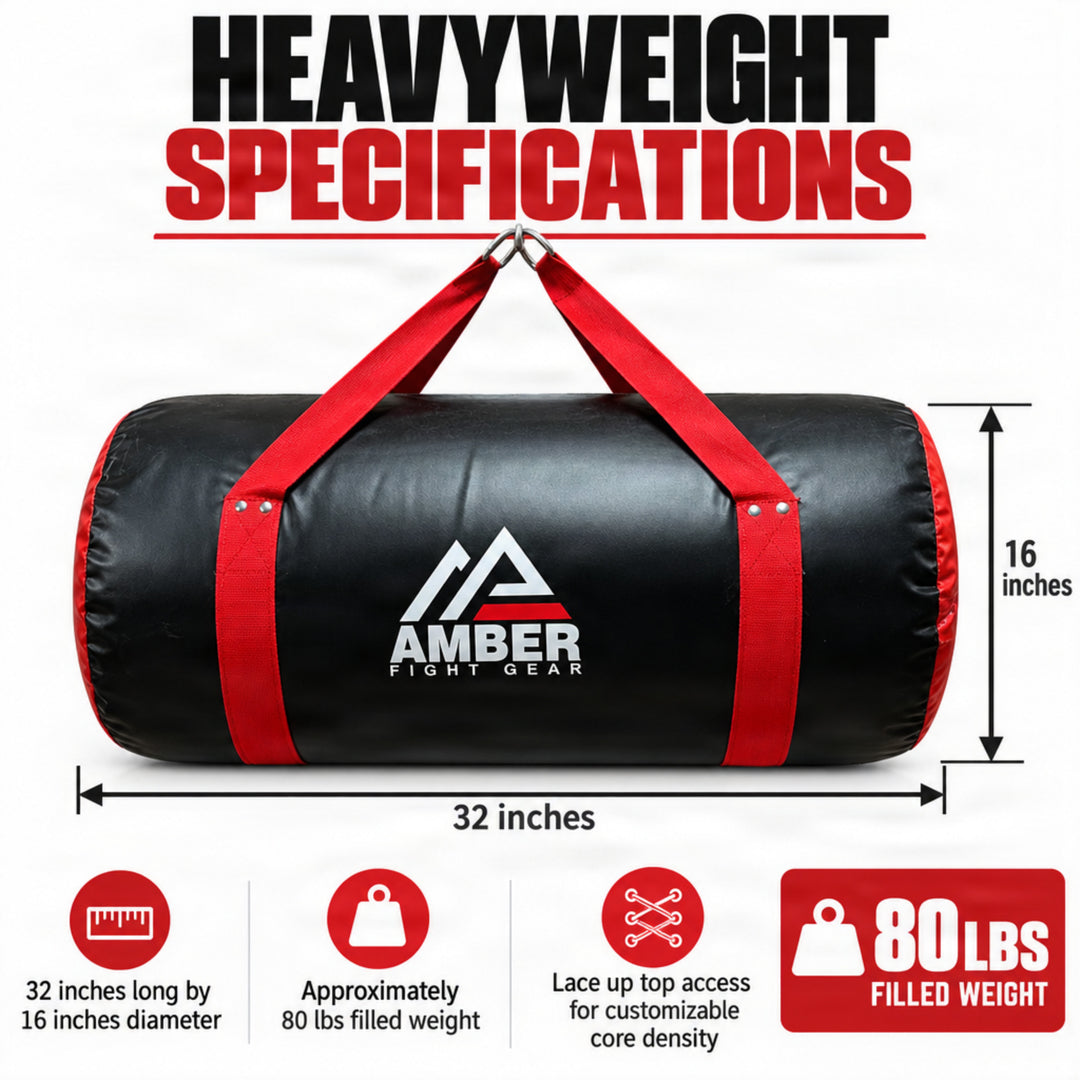 Amber Fight Gear Synthetic Leather Uppercut Bag for Boxing &amp; MMA, 60 lb