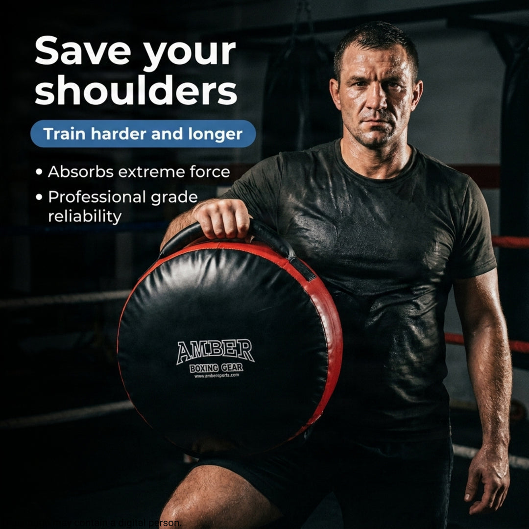 Amber Fight Gear Round Cushion Punch Shield - The Ultimate Training Companion with Unparalleled Durability and Exceptional Performance
