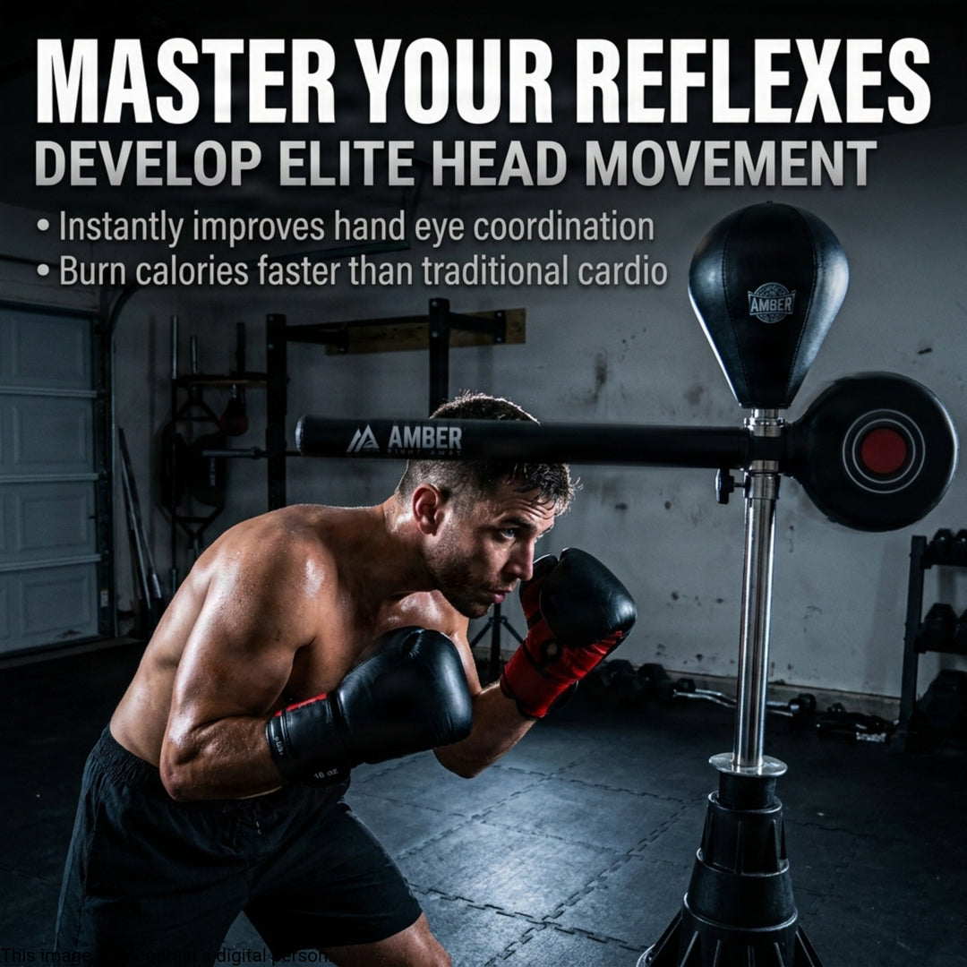 Unleash Your Inner Fighter with The Rapid-Reflex Boxing Bar: The Ultimate 2-in-1 Boxing Punch Bag and Reflex Spinning Bar for Enhanced Training and Agility