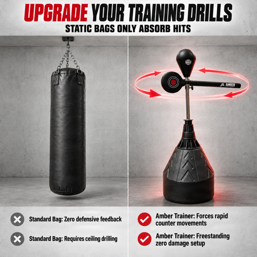Unleash Your Inner Fighter with The Rapid-Reflex Boxing Bar: The Ultimate 2-in-1 Boxing Punch Bag and Reflex Spinning Bar for Enhanced Training and Agility