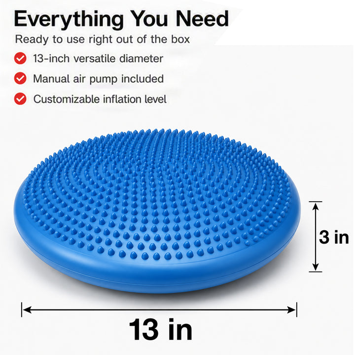 Ultimate Versatile 13 inch Latex-free PVC Balance Disc Core Strengthening Tool for Home Gym, Fitness, Stability Training - Joint-Friendly Exercise Aid for Toning Muscles &amp; Enhancing Workouts