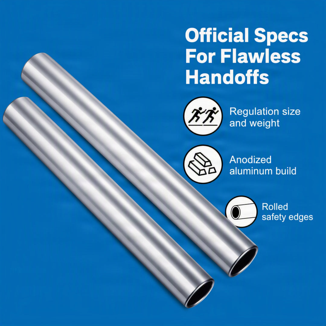 Aluminum Relay Baton Get The Winning Edge with Our Official Size, Lightweight, and Safe (1, Silver)