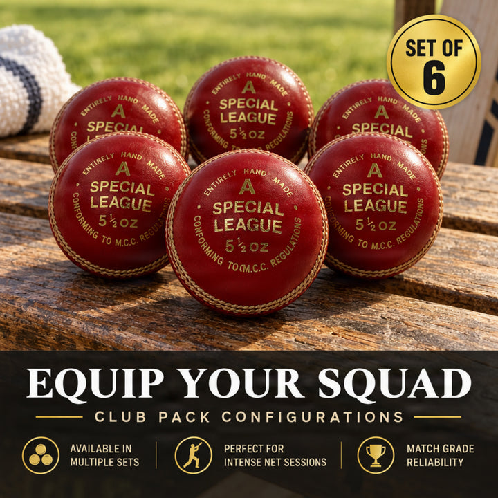 Amber Fight Gear Professional Leather Cricket Ball, Hand-Stitched, Set Options