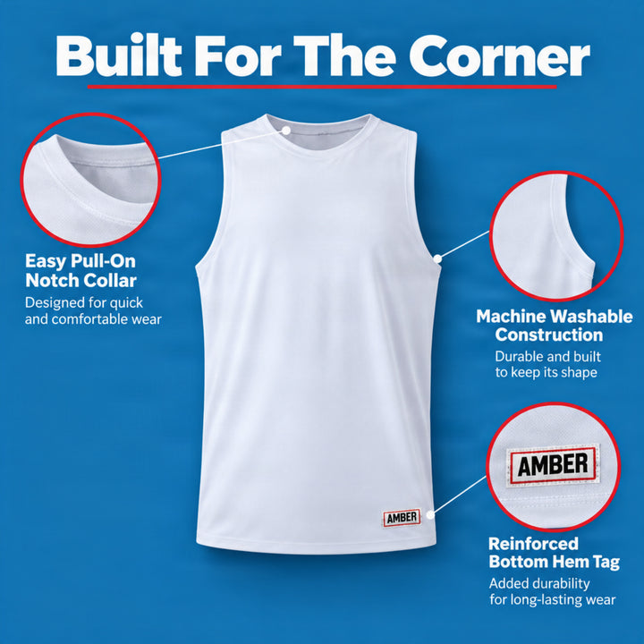 Amber Fight Gear Premium Satin Boxing Jersey Tank Top, Multiple Colors &amp; Sizes