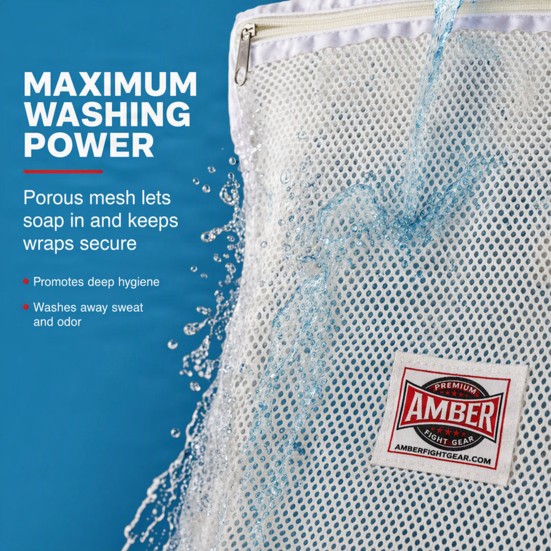 Hygienic Mesh Laundry Bag for Hand Wraps: Tangle-Free, Compact, and Durable Solution for Gym-Goers - Ultimate Cleaning and Protection for Active Lifestyles