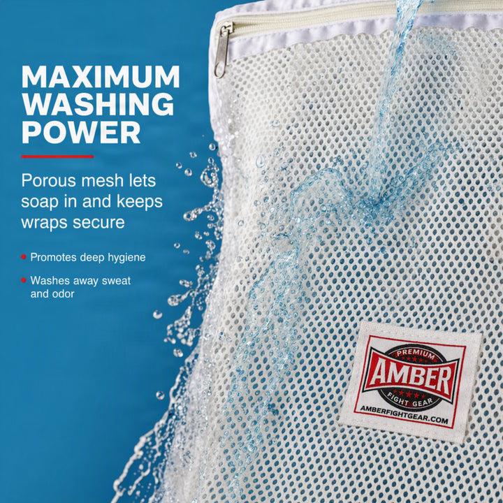 Hygienic Mesh Laundry Bag for Hand Wraps: Tangle-Free, Compact, and Durable Solution for Gym-Goers - Ultimate Cleaning and Protection for Active Lifestyles