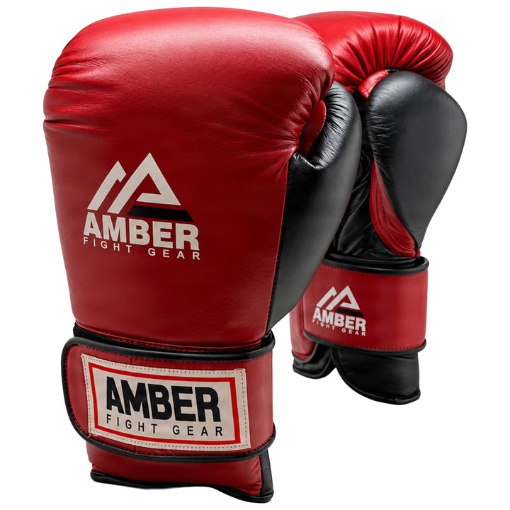 Amber Fight Gear Renegade v1.0 Leather Boxing Gloves with Hook &amp; Loop