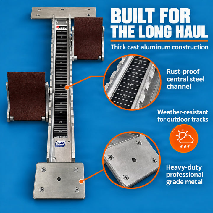 Olympus IAAF Certified Starting Block, Durable Aluminum Construction, Adjustable Pedal Angles, Rust-Proof Steel Channel, Firm Track Grip, and Professional Quality for Optimal Speed and Stability