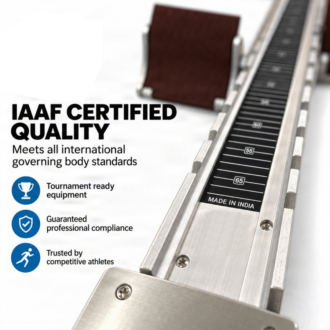 Olympus IAAF Certified Starting Block, Durable Aluminum Construction, Adjustable Pedal Angles, Rust-Proof Steel Channel, Firm Track Grip, and Professional Quality for Optimal Speed and Stability
