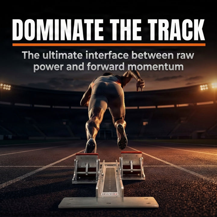 Olympus IAAF Certified Starting Block, Durable Aluminum Construction, Adjustable Pedal Angles, Rust-Proof Steel Channel, Firm Track Grip, and Professional Quality for Optimal Speed and Stability