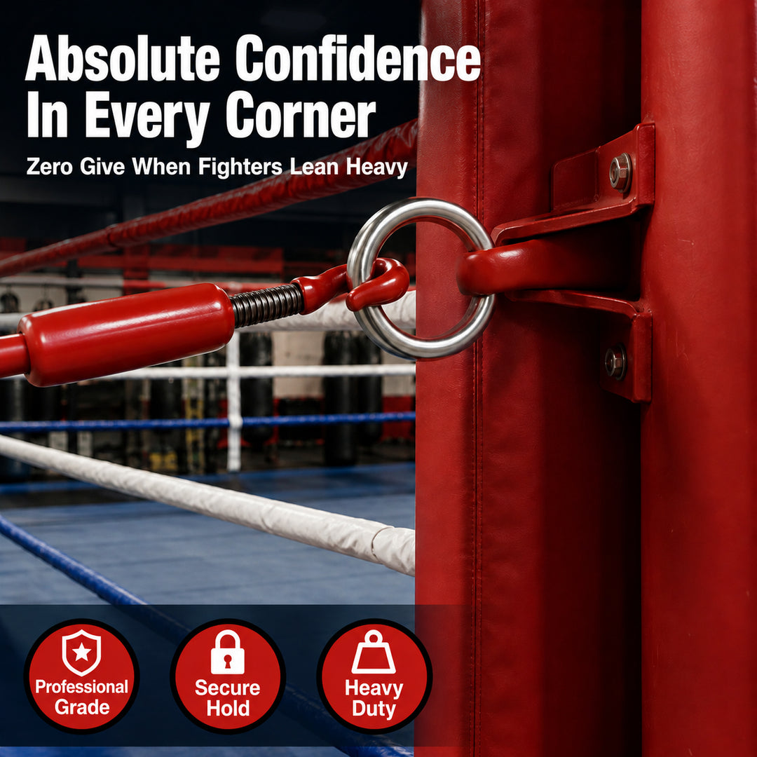 Amber Fight Gear Premium Hardened Metal Boxing Rope Retainer Ring - Secure Attachment for Turnbuckles, Durable Construction, Easy Installation - Ideal for Professional Rings and Training Facilities