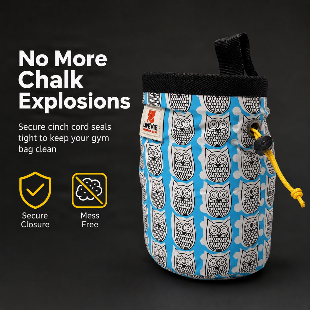 Ultralight Chalk Bag with Secure Cinch Closure and Durable Nylon Loop, Perfect for Rock Climbing, Bouldering, Crossfit, and Gymnastics