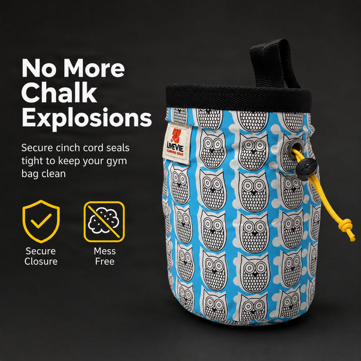 Ultralight Chalk Bag with Secure Cinch Closure and Durable Nylon Loop, Perfect for Rock Climbing, Bouldering, Crossfit, and Gymnastics