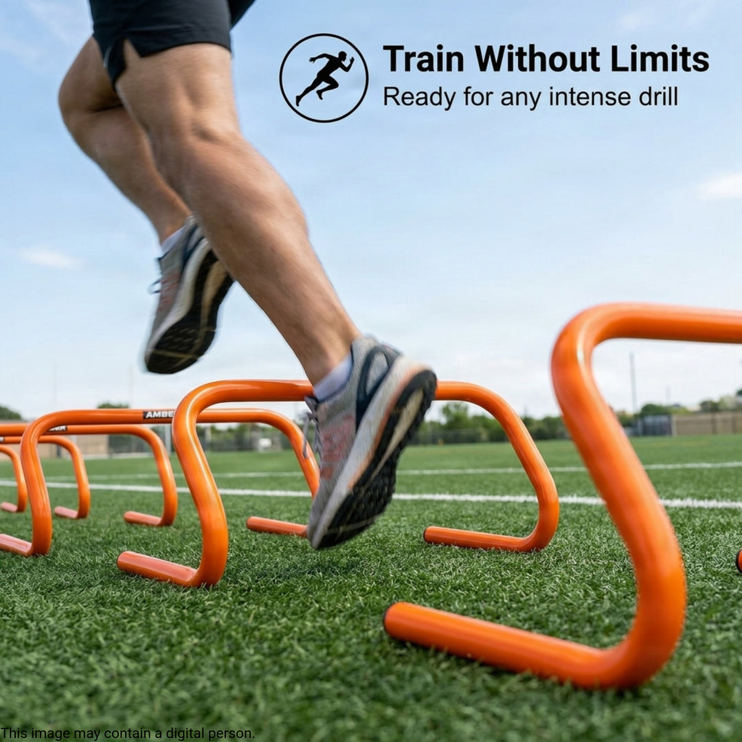 Multi-Sport Speed Training Hurdles Set of 6 Mini Hurdles for Agility &amp; Coordination, Lightweight PVC Construction, Ideal for Football, Soccer, Baseball, Hockey, Track, Tennis, Lacrosse, 6 inch