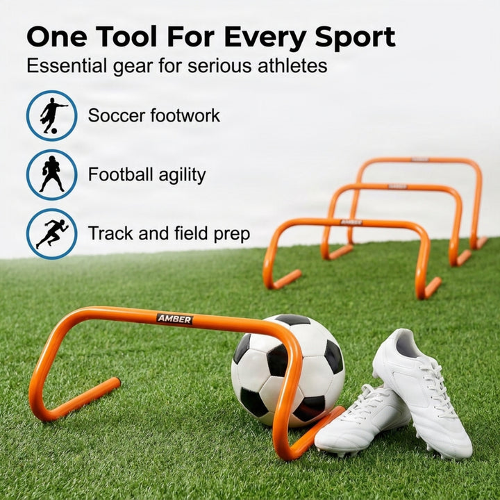 Multi-Sport Speed Training Hurdles Set of 6 Mini Hurdles for Agility &amp; Coordination, Lightweight PVC Construction, Ideal for Football, Soccer, Baseball, Hockey, Track, Tennis, Lacrosse, 6 inch