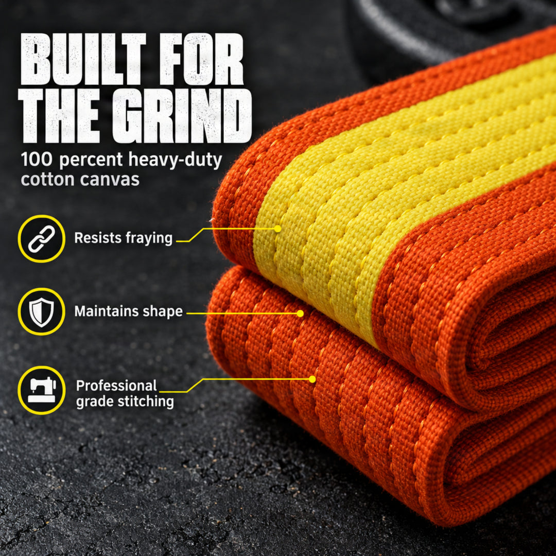 Amber Fight Gear Premium Karate Belt, 100 percent Cotton Canvas Martial Arts Belt for Karate