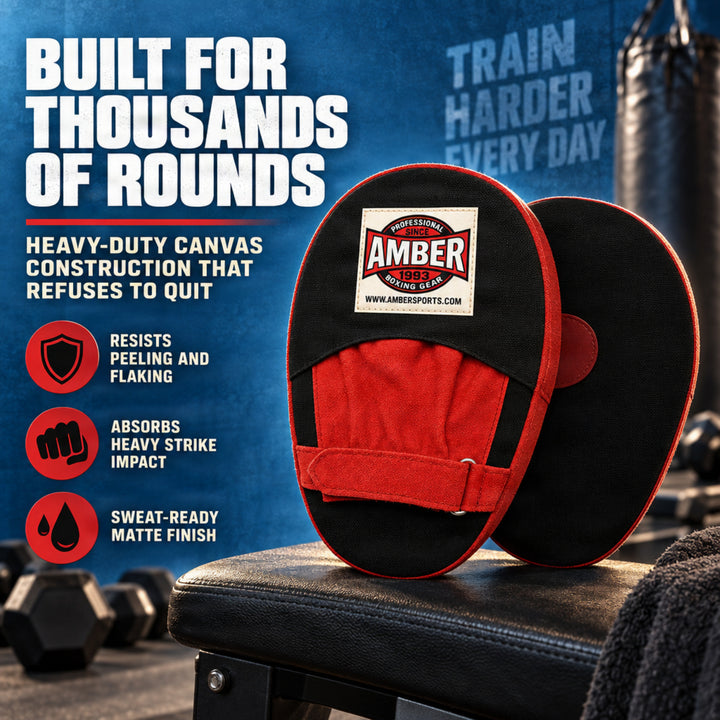 Heavy Duty Canvas Punch Mitts - Durable Training Gear for Boxing, Kickboxing, MMA &amp; Aerobics, Hook &amp; Loop Closure for Secure Fit, Enhances Speed, Accuracy &amp; Power
