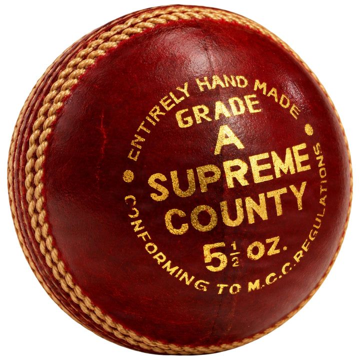 Amber Fight Gear Premium Super County Cricket Leather Ball Durable Handmade Alum-Tanned Leather Natural Cork Core 6/7 Layers Wool 5 Ply Stitching 4-Piece Handcrafted 80 Stitches 5.5oz Wax Polished