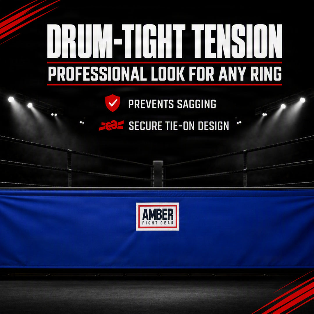 Durable Nylon Boxing Ring Skirt Lightweight, Professional &amp; Secure Fit, Tie-On Design for a Sleek Look