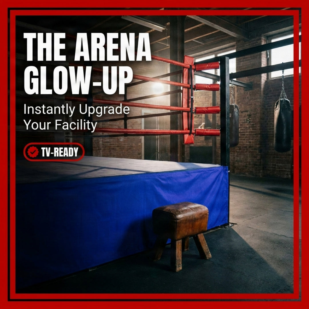 Durable Nylon Boxing Ring Skirt Lightweight, Professional &amp; Secure Fit, Tie-On Design for a Sleek Look