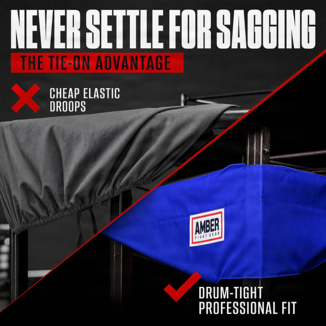 Durable Nylon Boxing Ring Skirt Lightweight, Professional &amp; Secure Fit, Tie-On Design for a Sleek Look