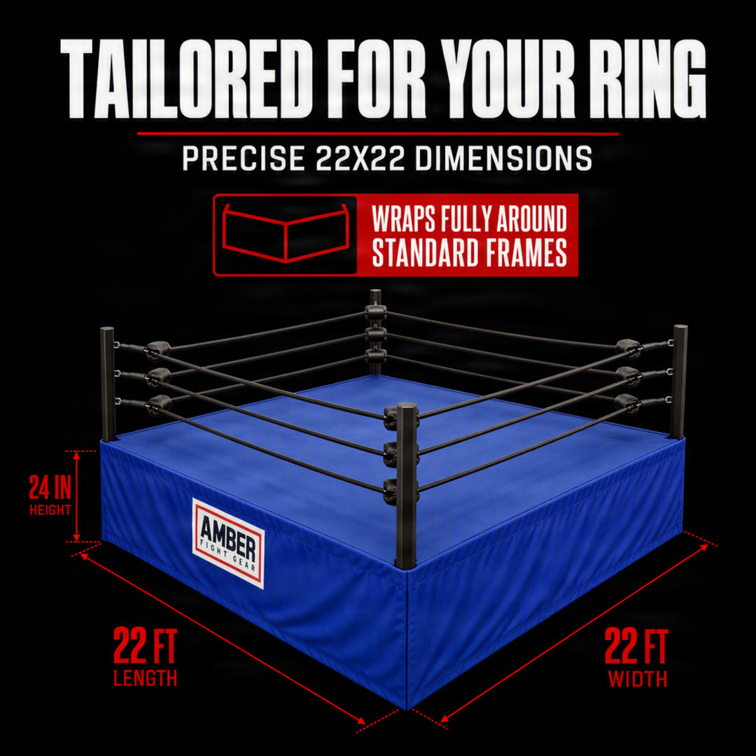 Durable Nylon Boxing Ring Skirt Lightweight, Professional &amp; Secure Fit, Tie-On Design for a Sleek Look