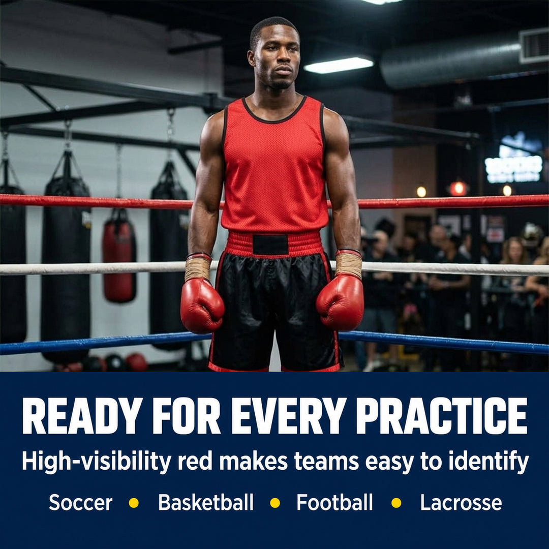 Adult Mesh Practice Scrimmage Jerseys ? Breathable Pinnie for Soccer, Basketball, Gym, Training, School Sports, Lightweight &amp; Durable Team Vest for Games &amp; Practice ? 12 Pack
