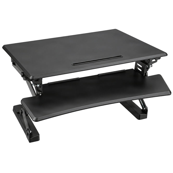 Adjustable Desk Stand, Sit to Stand Workstation, Ergonomic Height Adjustable Converter, Compact &amp; Sturdy for Home &amp; Office, 35x22 Inches, Black