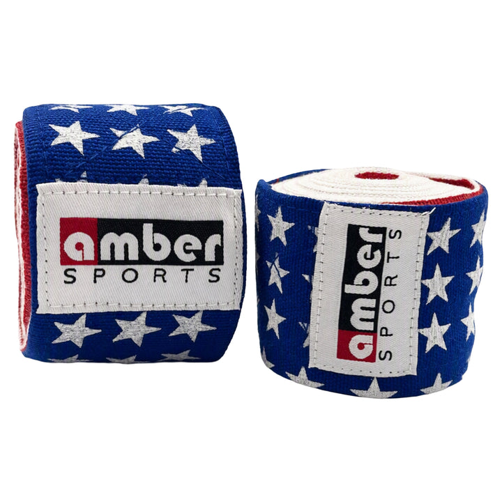 USA Flag Handwraps, 180 inch Breathable Polyester Boxing Wraps for MMA, Kickboxing, Muay Thai, Training, Wrist &amp; Knuckle Support, Machine Washable, Sold as a Pair