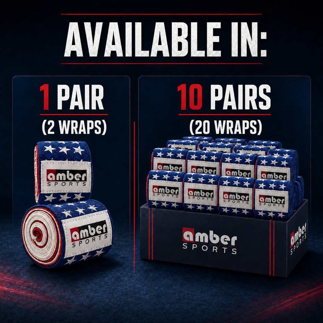 USA Flag Handwraps, 180 inch Breathable Polyester Boxing Wraps for MMA, Kickboxing, Muay Thai, Training, Wrist &amp; Knuckle Support, Machine Washable, Sold as a Pair