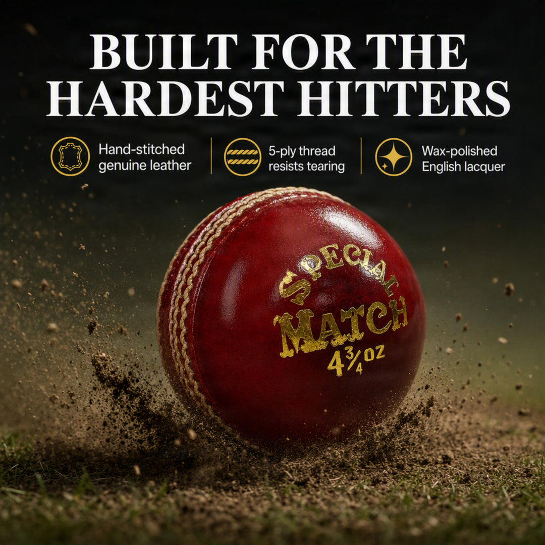 Amber Fight Gear Leather Cricket Ball Professional-Grade, Durable, Ideal for High-Scoring Matches, Set of 3