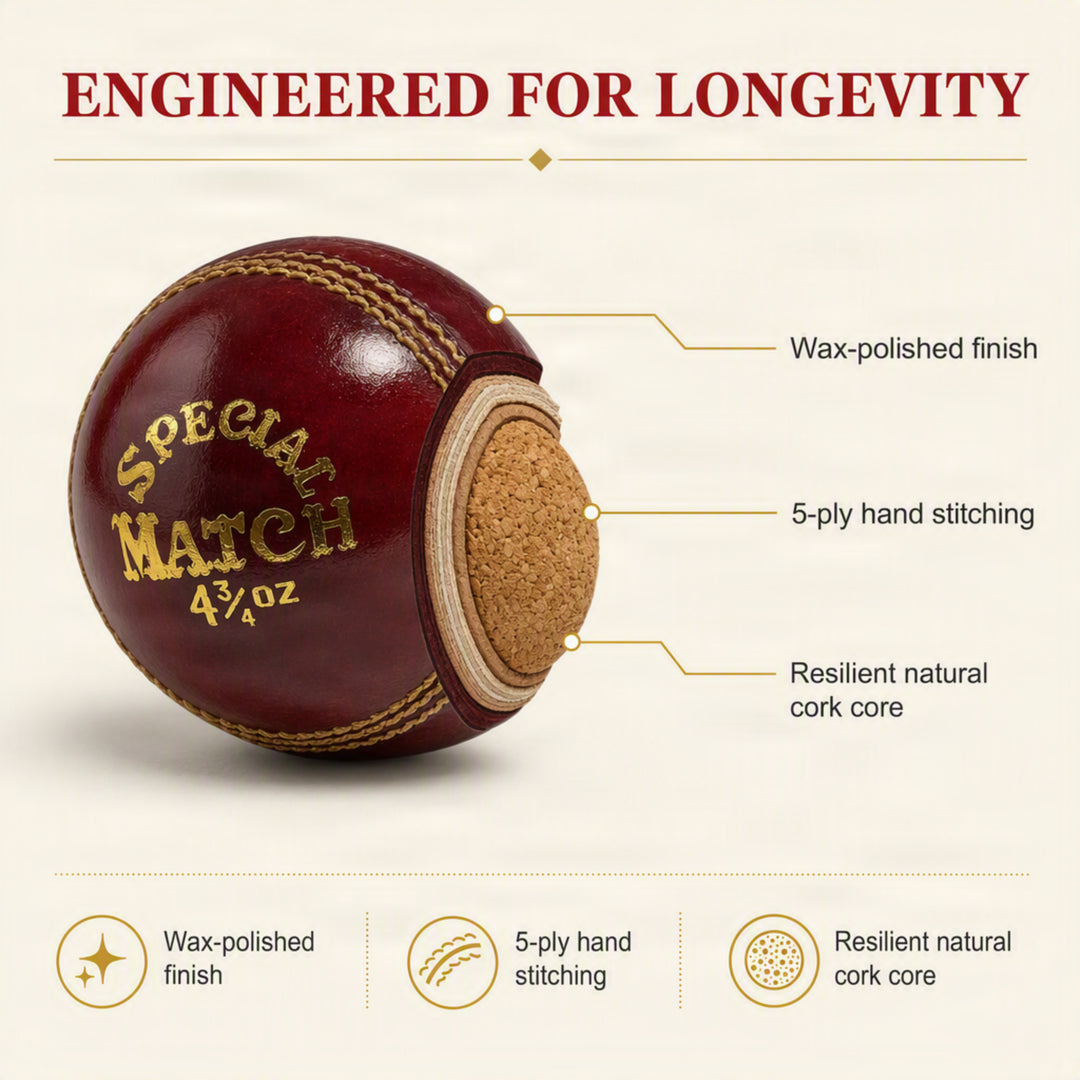 Amber Fight Gear Leather Cricket Ball Professional-Grade, Durable, Ideal for High-Scoring Matches, Set of 3