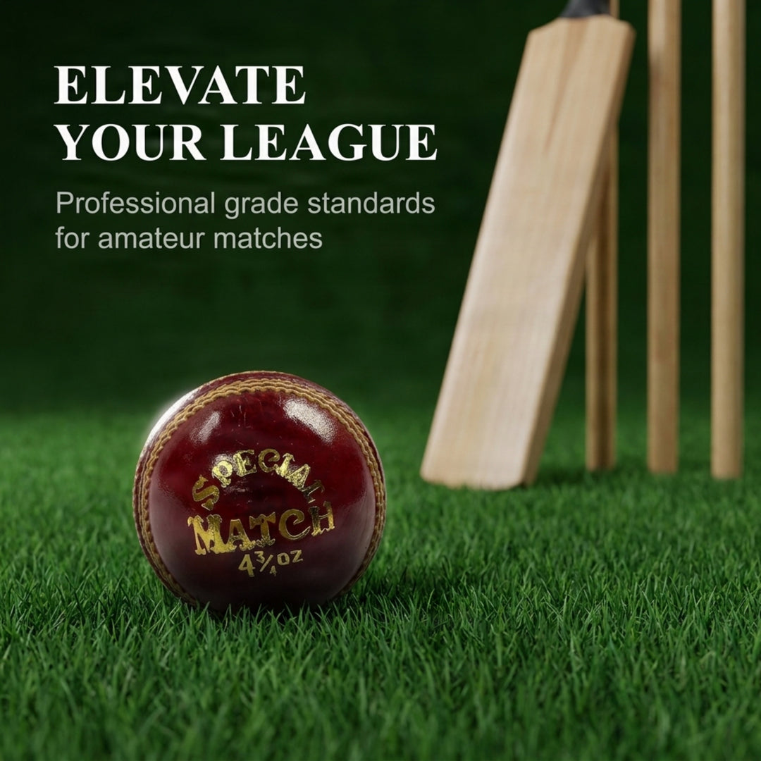 Amber Fight Gear Leather Cricket Ball Professional-Grade, Durable, Ideal for High-Scoring Matches, Set of 3