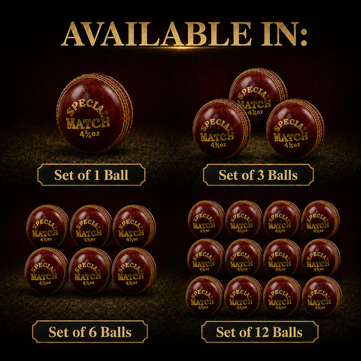Amber Fight Gear Leather Cricket Ball Professional-Grade, Durable, Ideal for High-Scoring Matches, Set of 3