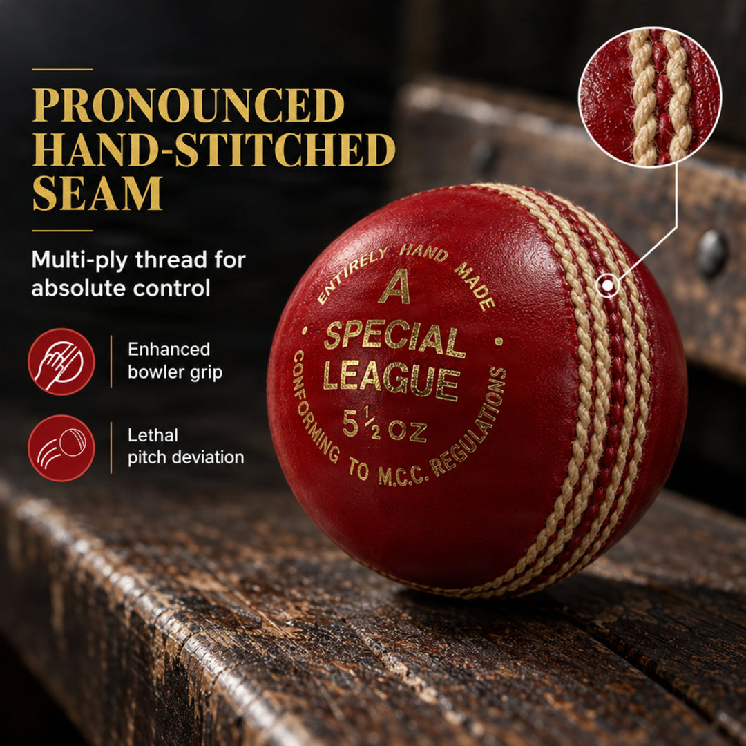 Amber Fight Gear Professional Leather Cricket Ball, Hand-Stitched, Set Options