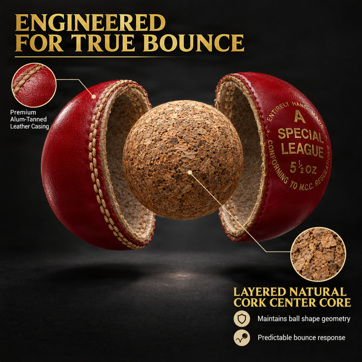 Amber Fight Gear Professional Leather Cricket Ball, Hand-Stitched, Set Options
