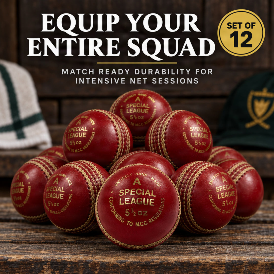 Amber Fight Gear Professional Leather Cricket Ball, Hand-Stitched, Set Options