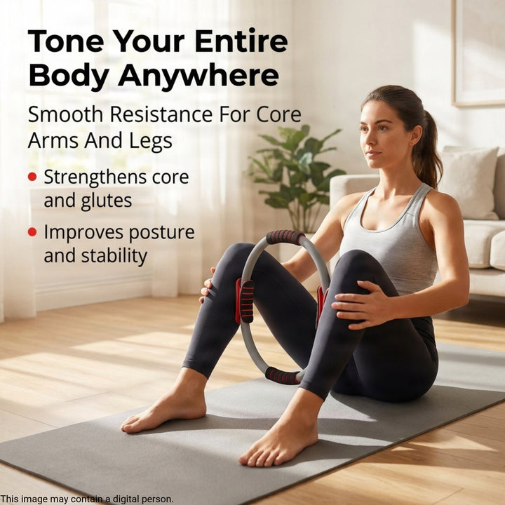 Amber Fight Gear 21-Inch Pilates Ring with Dual Foam Handles, Fitness Circle