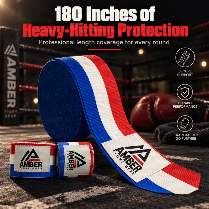 Amber Fight Gear Semi Elastic 180 Inch Boxing Hand Wraps