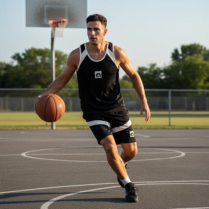 Amber Fight Gear Unisex Basketball Jersey and Shorts Set, Polyester