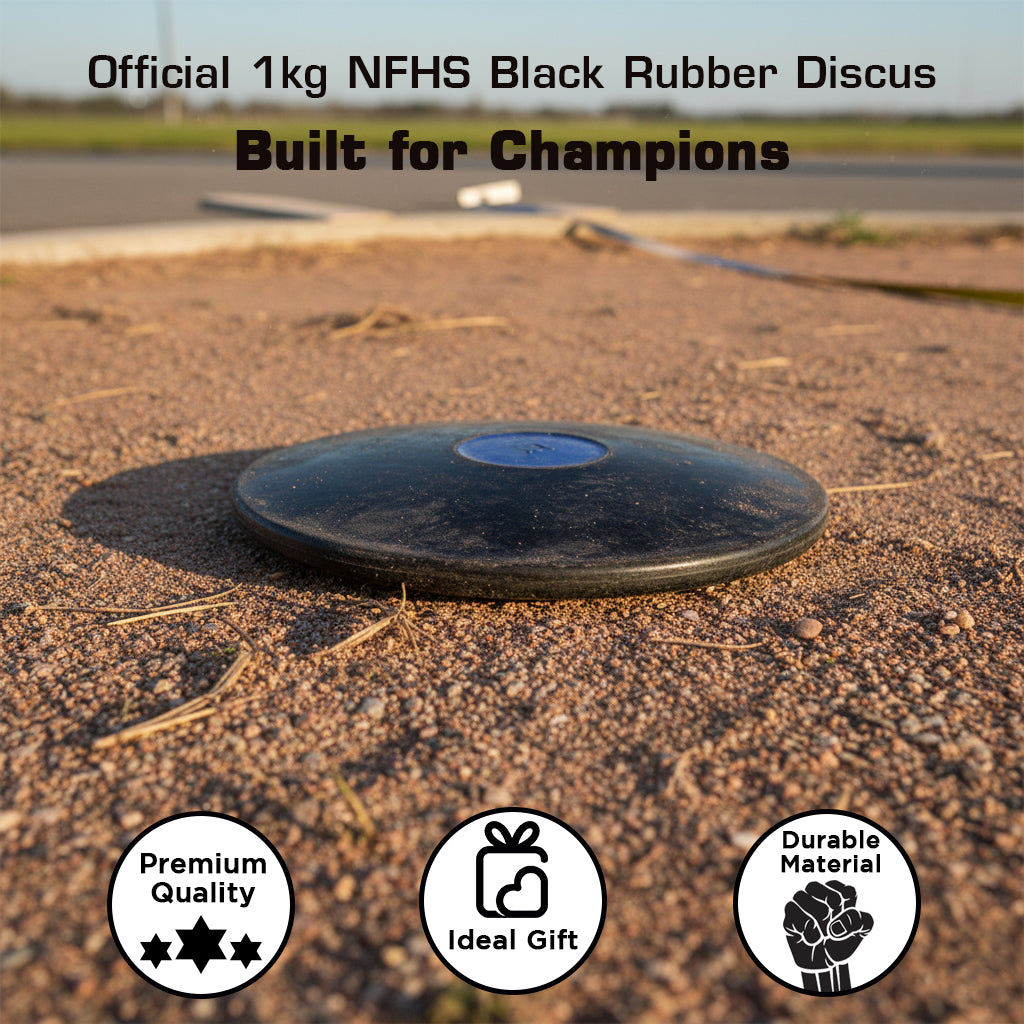 BSN Official Black Rubber Discus - 1 KG, NFHS Compliant