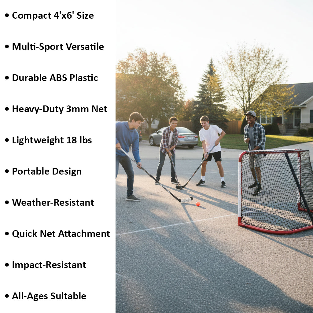 BSN SPORTS 4x6 Multi-Purpose Goal - Portable ABS, 3mm Net