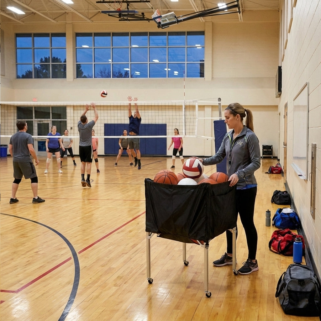 BSN SPORTS E-Z Fold Ball Cart - Collapsible &amp; High-Capacity
