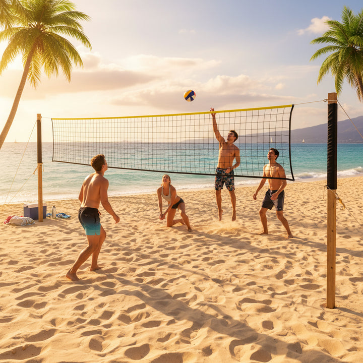 BSN SPORTS Economy Volleyball Net - Black and Yellow