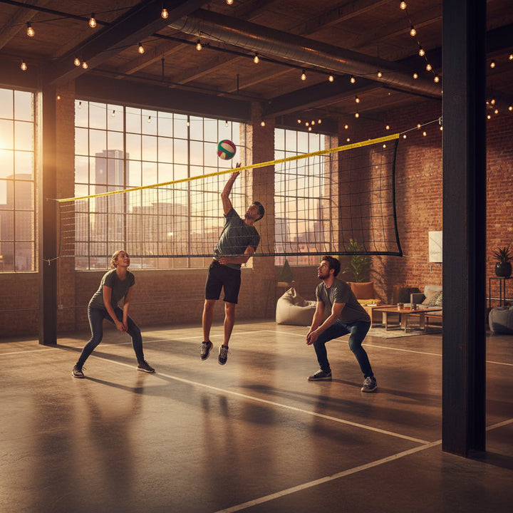 BSN SPORTS Economy Volleyball Net - Black and Yellow