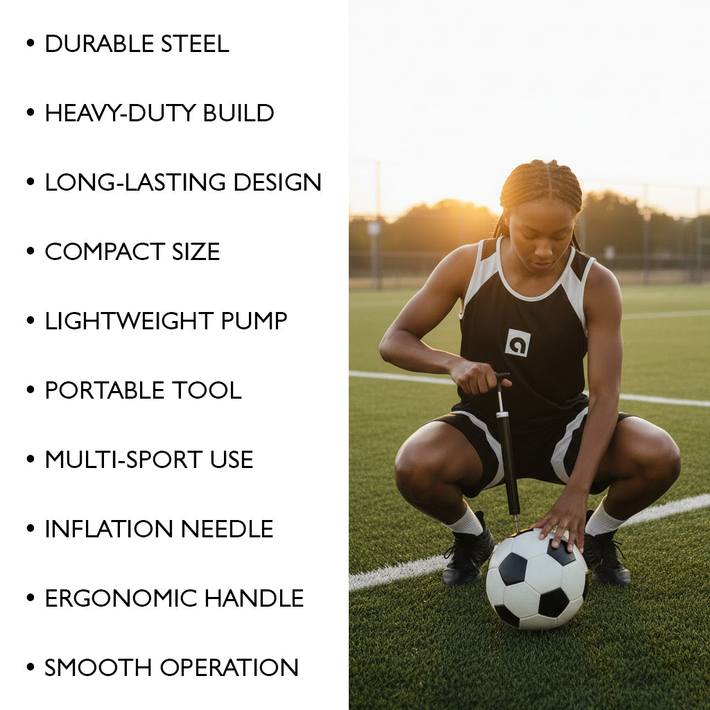 BSN SPORTS Steel Hand Inflator - Portable Pump with Needle