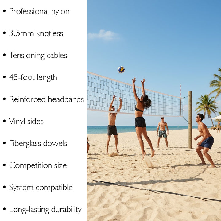 BSN SPORTS Ultimate Volleyball Net - 3.5mm Knotless Nylon