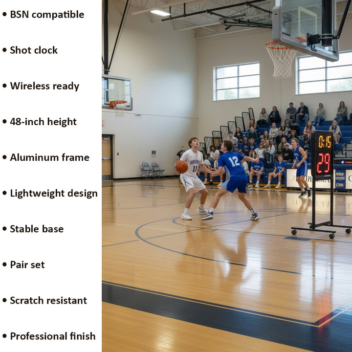 BSN SPORTS Wireless Shot Clock Stand - Aluminum, Sold in Pairs
