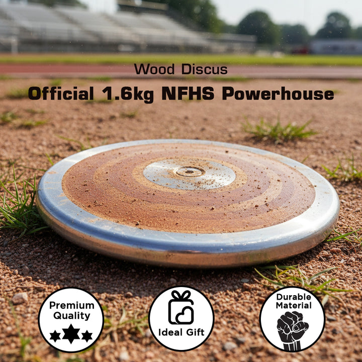 BSN Sports 1.6kg Wood Discus with Steel Rim – NFHS Approved