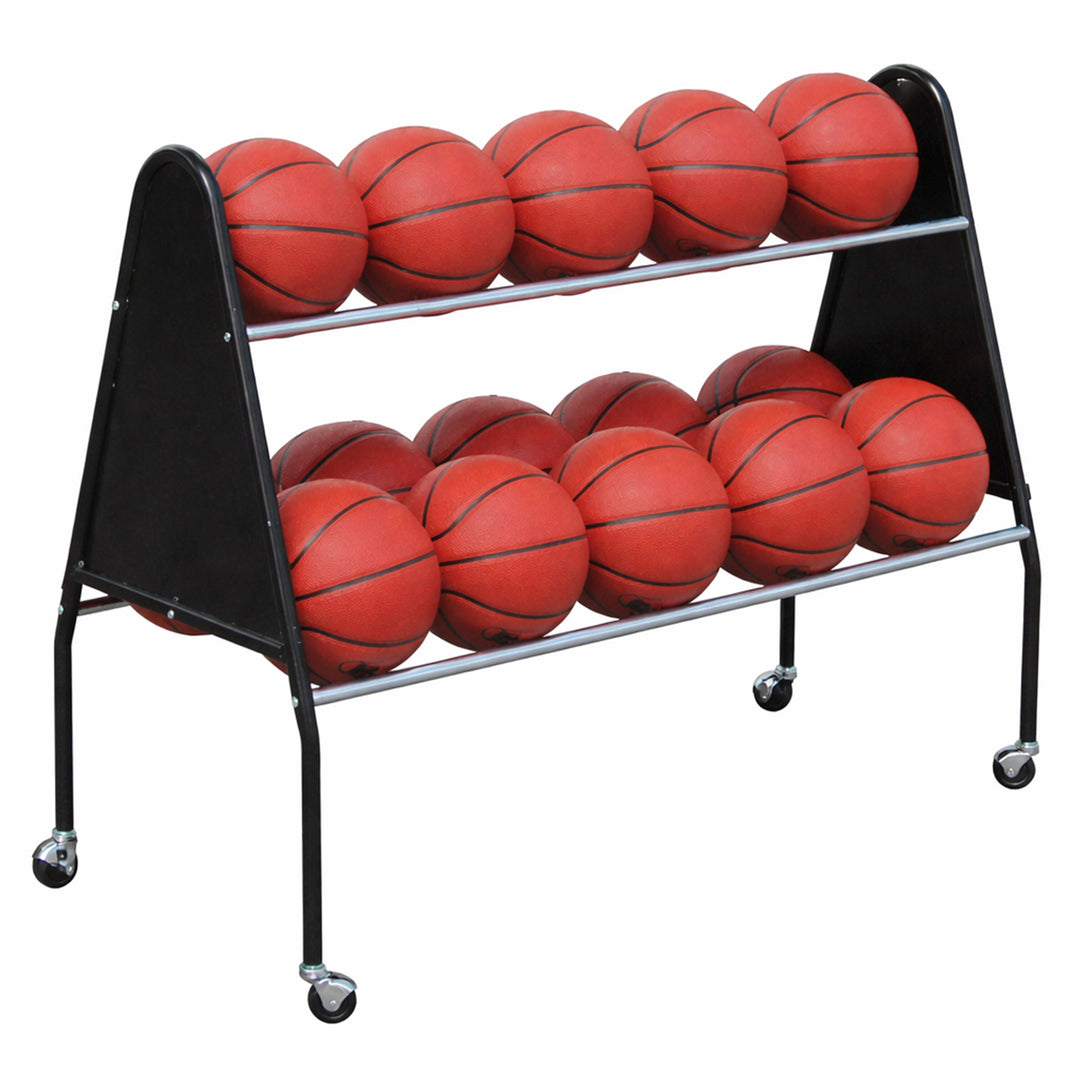 BSN Sports 15-Ball Cart - Heavy-Duty Steel, Wide Base Design